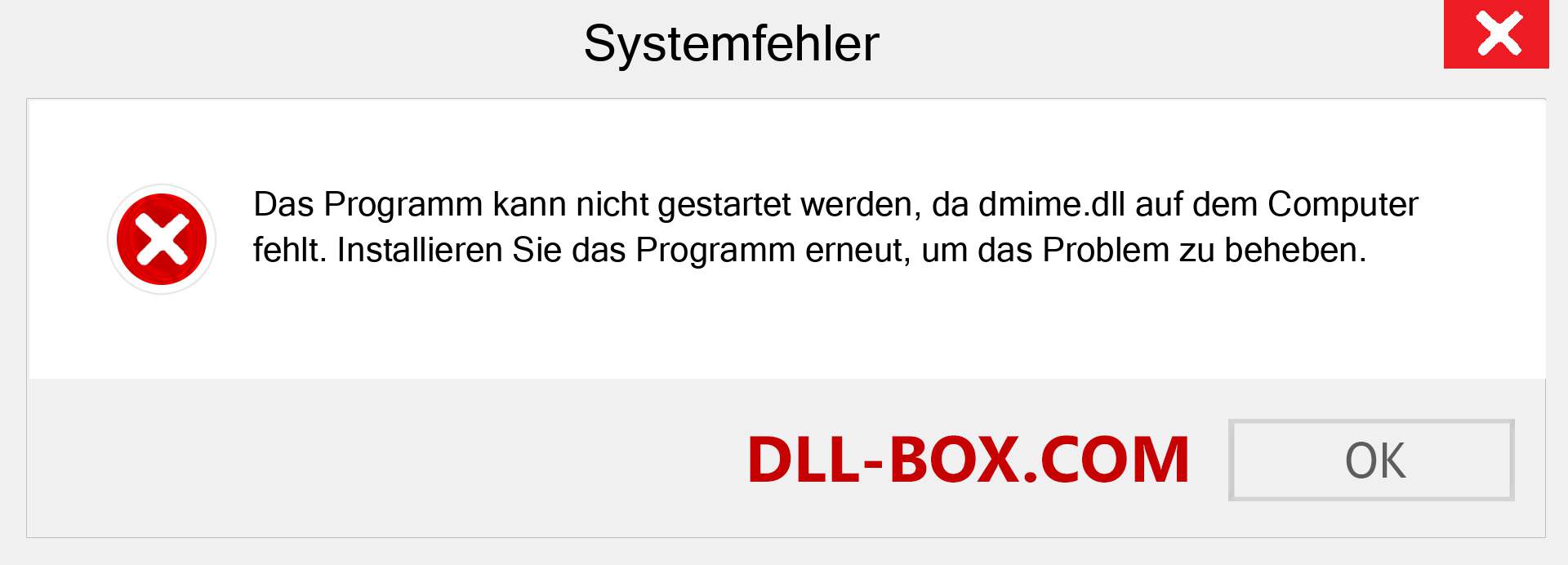 dmime.dll-Datei fehlt?. Download für Windows 7, 8, 10 - Fix dmime dll Missing Error unter Windows, Fotos, Bildern